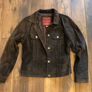 Eddie Bauer Suede jean jacket